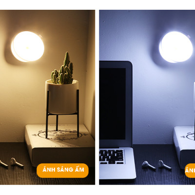 Đèn LED cảm ứng, cảm biến thông minh không dây, Pin sạc, nhận diện người có nam châm gắn tường xoay 360 độ làm đèn học, cho phòng ngủ, nhà vệ sinh, cho tủ quần áo, cầu thang, ban công, hành lang - MH2011