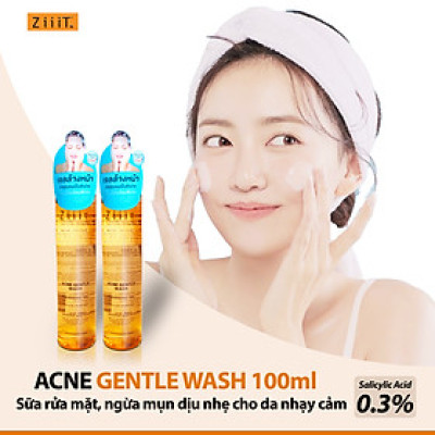 Gel Rửa Mặt Ngừa Mụn ZIIIT ACNE GENTLE WASH 100ml Cho Da Dầu Mụn Nhạy Cảm, Hỗ Trợ Giảm Nhờn Ngừa Mụn