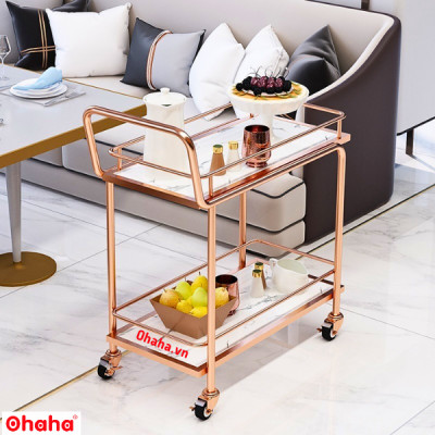KỆ TRANG TRÍ PHÒNG BẾP SANG TRỌNG CÓ BÁNH XE CAO CẤP OHAHA - KTT023