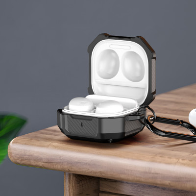 Ốp Bảo Vệ Dành Cho Samsung Galaxy Buds FE/ Buds 2/ Buds 2 Pro/ Buds Pro/ Buds Live, Kai.N Carbon Buds, Kèm Móc Treo_ Hàng Chính Hãng