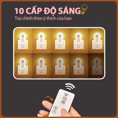 Đèn ngủ Oval cắm điện 10 cấp độ sáng có remote - đèn ngủ thông minh - hẹn giờ - 2 cổng USB sạc nhanh mới 2021 