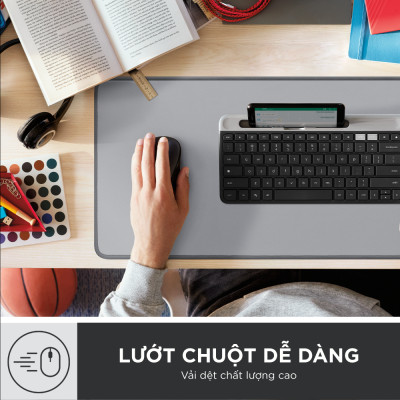 Thảm trải bàn làm việc Logitech Studio Series - Đế cao su chống trượt, lướt dễ dàng, bề mặt chống đổ tràn, bền bỉ, nhỏ gọn, hiện đại – Hàng Chính Hãng