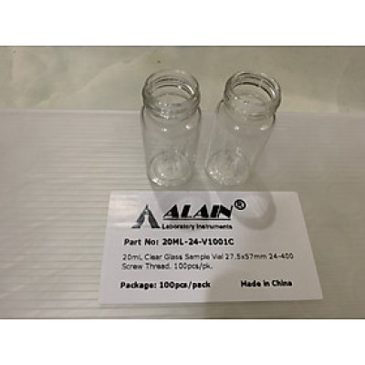 Chai thủy tinh 20ml, 30ML, 40ML, 60ML dạng nắp vặn 24-400, hộp 100 cái