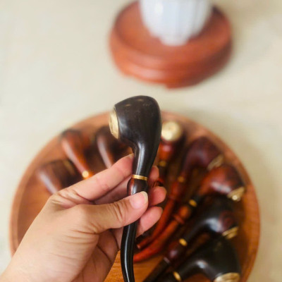 Tẩu hút thuốc gỗ trắc đỏ đen kt 4.5×17.5cm