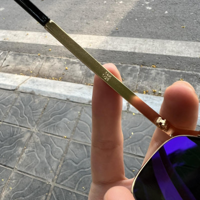 Kính Râm Solex Mắt Thủy Tinh Gọng Titanium Cao Cấp (Màu Xanh)