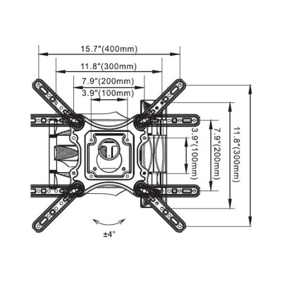 Hàng Chính Hãng | Giá Treo Tivi Đa Năng Góc 2 Tay Nhập Khẩu NORTH BAYOU P4 Dùng Cho Tivi 32"-55"_Full Box