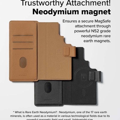 Ví từ tính RINGKE Folio Grip Wallet Magnetic cho S25 Ultra/S24 Ultra - Hàng Chính Hãng
