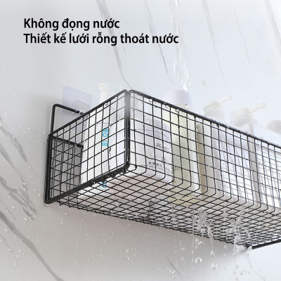Kệ Đựng Đồ Nhà Tắm Dán Tường Hình Chữ Nhật , Kệ Thép Sơn Tĩnh Điện Cao Cấp Không Rỉ Siêu Chắc