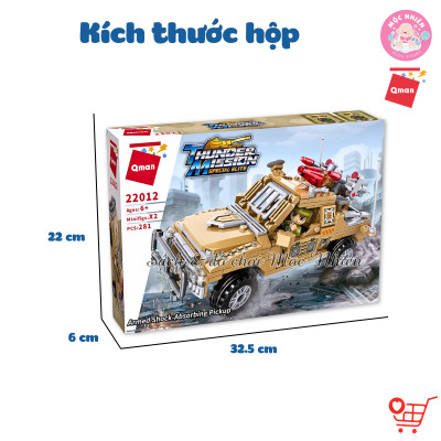 Đồ Chơi Lắp Ráp Xe Quân Sự Qman 22012 - Xe Cơ Động Nhanh (281 Mảnh Ghép) Dành Cho Bé Trai Trên 6 Tuổi