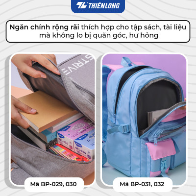 Cặp học sinh Strive Thiên Long - Balo teen thời trang, phù hợp đi học, đi chơi, đệm mút êm