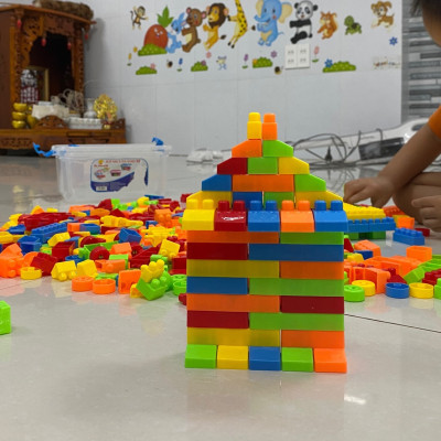 Bộ đồ chơi lắp ráp xếp gạch 520 mảnh ghép phù hợp cho bé từ 3 tuổi phát triển tư duy