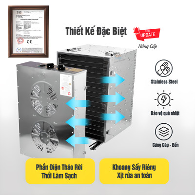 Máy sấy thực phẩm chuyên nghiệp dung tích 100 lít, 16 khay. Thương hiệu Mỹ cao cấp Septree ST-02 - HÀNG NHẬP KHẨU