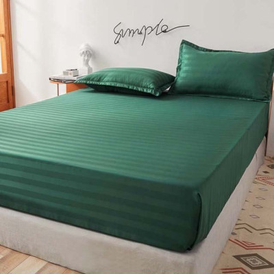 Bộ Ga Gối Cotton Kẻ 3F Lidaco Chuyên Dụng Cho Homestay, Khách Sạn - Xanh Lá