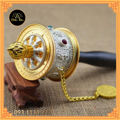 Kinh Luân Tây Tạng cầm tay cầu nguyện Om Mani Padme Hum