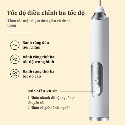 Máy Đánh Trứng, Đánh Sữa Và Tạo Bọt Cafe Cầm Tay Di Động 3 Tốc Độ Sử Dụng Pin Sạc Cao Cấp - Giao màu ngẫu nhiên