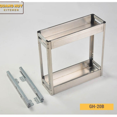 Giá gia vị tủ bếp dưới inox hộp hàng chính hãng Grob sang trọng hiện đại