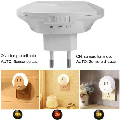 Đèn Ngủ LED Cảm Biến Kèm Ổ Cắm USB Dobo Electric Korea - Trắng