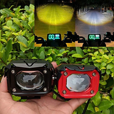 ĐÈN TRỢ SÁNG F20XP CỐT VÀNG PHA TRẮNG – BI CẦU 2 CHẾ ĐỘ MẪU MỚI SIÊU SÁNG CHO XE MÁY Ô TÔ