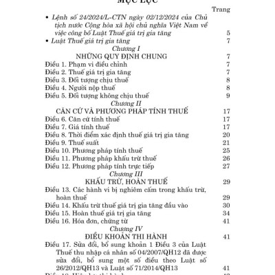 Luật thuế giá trị gia tăng năm 2024 - bản in 2025