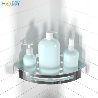 Kệ góc nhà tắm inox 304 loại dày 1.8mm mẫu khoan Hobby Home Decor KG2