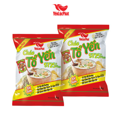 (Combo 10 gói) - Cháo Tổ Yến ST25 Plus Xốt sườn Yến Lộc Phát - Ăn liền - Gói 60gr