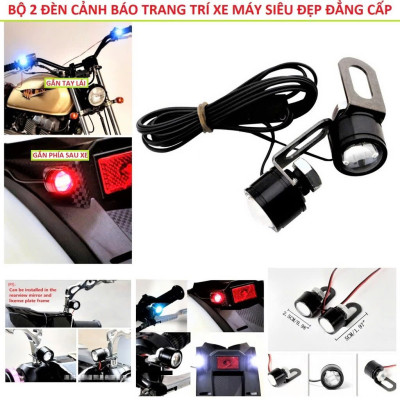 Combo 2 Đèn Trang Trí Xe Máy Gắn Chân Gương – LED Cực Sáng, Mẫu Mới Cực Đẹp