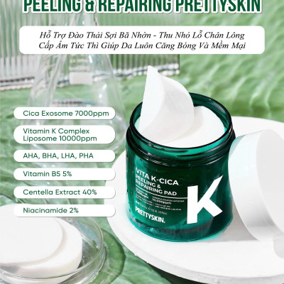 Toner Pad Vita K-Cica Peeling & Repairing Pad Pretty Skin Hàn Quốc 80 miếng