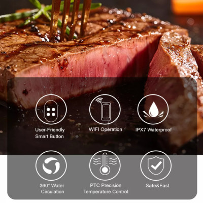 Máy nấu chậm Sous Vide BioloMix SV-1900 kết nối Wifi, công suất 1200W, bộ gia nhiệt PTC và động cơ không chổi than DC- Hàng chính hãng