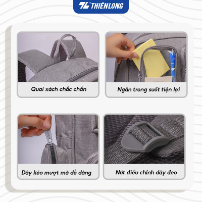 Cặp học sinh Strive Thiên Long - Balo teen thời trang, phù hợp đi học, đi chơi, đệm mút êm