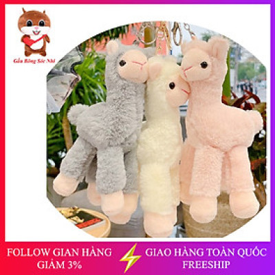 Móc khóa thú nhồi bông lạc đà chân dài treo balo, túi xách, điện thoại