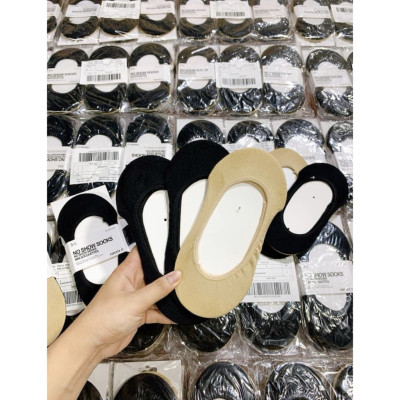 Combo 3 đôi Tất nữ lười cổ ngắn 2 màu Đen, Da