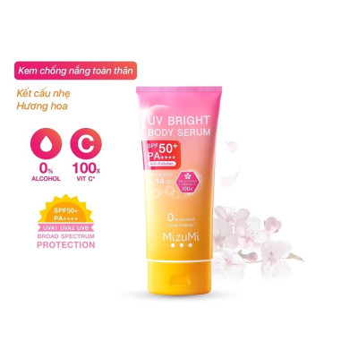 Kem Chống Nắng Mizumi UV Bright Body Serum SPF50+ PA++++ 180ml