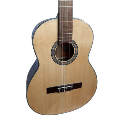 Đàn Guitar Classic DC120 dây nilon mặt gỗ thông lưng và hông gỗ hồng đào dòng trung kỹ cho âm thanh ấm áp trữ tình Duy Guitar