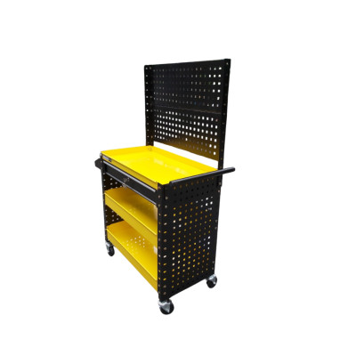 Xe đẩy dụng cụ 3 khay 1 ngăn kéo 2 tấm hông có tấm treo Stronger Tool