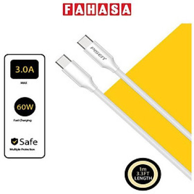 Cáp Sạc Pisen Quick - Mr White USB-C C-C PD 60W 1m - Pisen CC-PD01-1000
