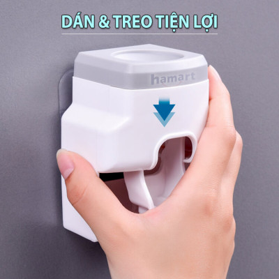 Kệ Nhả Kem Đánh Răng Để Bàn Chải 2in1 Dán Tường Nhà Tắm Kèm Miếng Dán Siêu Dính Tiện Lợi