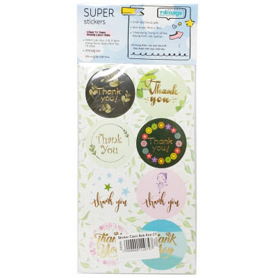 Sticker Cảm Ơn Ánh Kim - Teenage CTE-032 (5 Tờ)