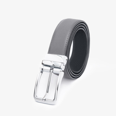 Thắt Lưng Nam Dùng Được Hai Mặt GENCE LG40 Da Bò Cao Cấp Phối Phụ Kiện Bạc