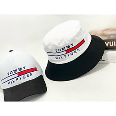 Combo nón cặp nam nữ logo Tom.my thêu phối vải kaki form chuẩn thời trang đường phố cao cấp