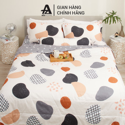 Bộ Ga Giường Mền Chần Bông 5 Món Round Spots Mềm Mại 100% Cotton Tự Nhiên A2Z Home