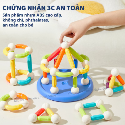 Xếp hình nam châm, lắp ghép cho bé Mideer Rainbow Magnetic Building Stick