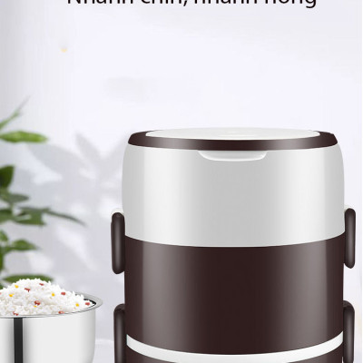 Hộp cơm cắm điện Tiện lợi có lõi hâm nóng thức ăn nhanh cho dân văn phòng, dân phượt KitAcoom, hàng nhập khẩu chính hãng cao cấp 