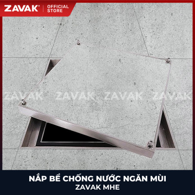 Nắp bể ngầm Zavak MHE-50 KT50x50cm, chống nước, ngăn mùi, lát gạch 1.2 cm, chịu tải xe 1.5 tấn, inox 304