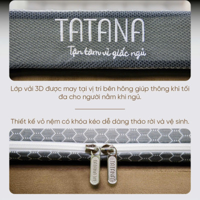 Nệm Foam Tatana Massage Relax, Cấu Trúc Lượn Sóng, Duy Trì Tư Thế Nằm Giảm Áp Lực Cơ Thể