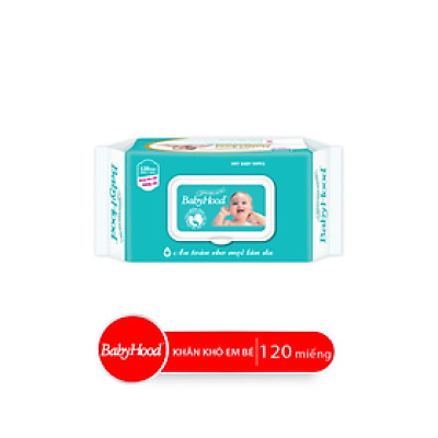 Combo Bao Khăn Giấy Khô Em Bé BABYHOOD, 120 Miếng/Bao