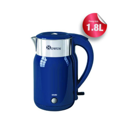 Ấm Siêu Tốc Chính Hãng SOWUN SW1601 1.8L, Chất Liệu INOX Nguyên Khối, Công Suất 1800W Đun Sôi Nước Nhanh