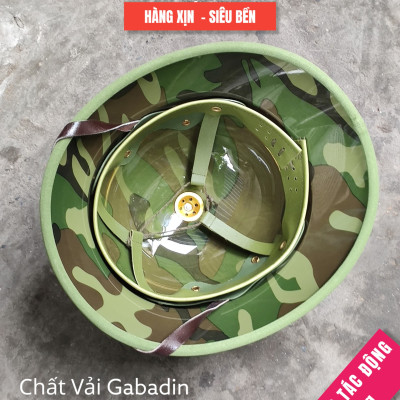 MŨ CỐI ARMY K82 XỊN MŨ CỐI VẢI BỌC GABADIN QUAI DA THẬT LÒNG CỐT PHÍP GIÀN GI XANH