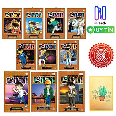 Combo Manga - Truyện Conan Thám Tử Lừng Danh tập 91 - 100 ( 10 Cuốn ) - NXB Kim Đồng ( Tặng kèm sổ tay xương rồng )