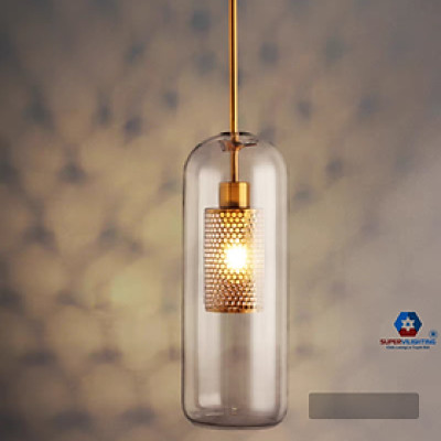 Đèn treo tường trang trí phòng khách phòng ngủ dạng gắn tường thuỷ tinh màu vàng SuperVilighting