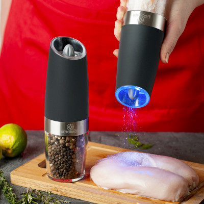 Máy Xay Tiêu Tự Động Bằng Pin Benchusch - Cảm Ứng Trọng Lực - Dùng 6 Pin AAA - Bảo Hành 6 Tháng